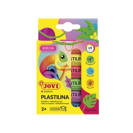 Plastilinas JOVI, 15 g, 6 neoninės spalvos Plastilinas JOVI, 15 g, 6 neoninės spalvos