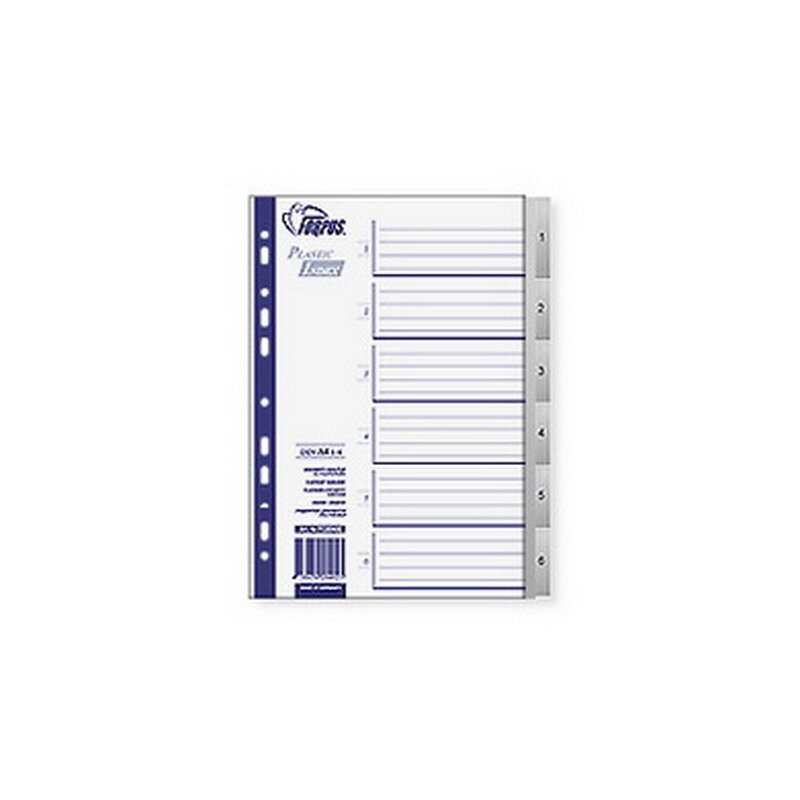 Plastikiniai skiriamieji lapai 1-6, A4, MAXI Plastikiniai skiriamieji lapai 1-6, A4, MAXI