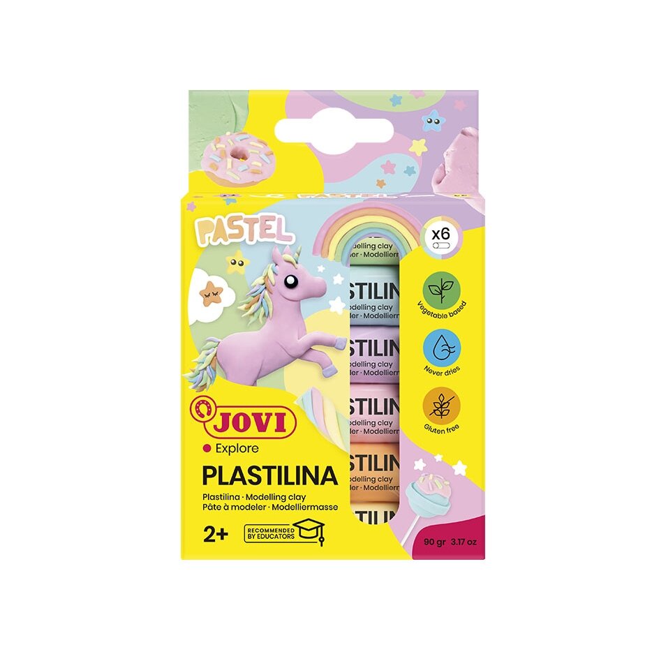 Plastilinas JOVI, 15 g, 6 pastelinės spalvos Plastilinas JOVI, 15 g, 6 pastelinės spalvos