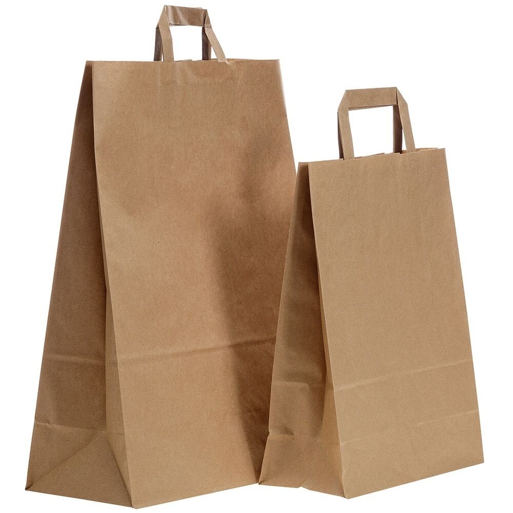 Popierinis maišelis FLAT 260x120x350 mm, rudas. Popierinis maišelis FLAT 260x120x350 mm, rudas.