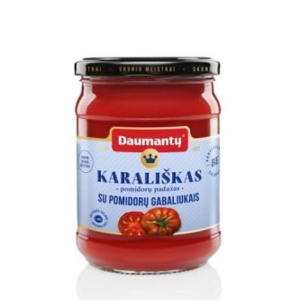 Pomidorų padažas, DAUMANTŲ KARALIŠKAS, su pomidorų gabaliukais, 26% pastos, SPG 40%, 500 g
