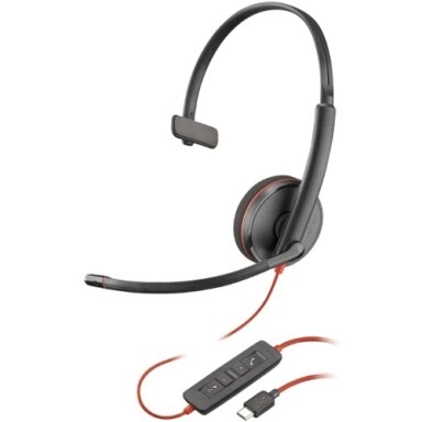 Poly Blackwire 3210 Mono Laidinės ausinės, USB-C, USB-C/A Adapter (Bulk), Juoda Poly Blackwire 3210 Mono Laidinės ausinės, USB-C, USB-C/A Adapter (Bulk), Juoda