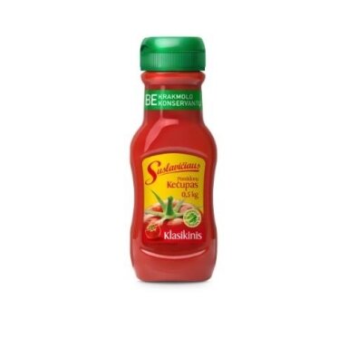 Pomidorų kečupas SUSLAVIČIAUS, Klasikinis, 500g Pomidorų kečupas SUSLAVIČIAUS, Klasikinis, 500g