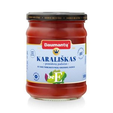 Pomidorų padažas DAUMANTŲ Karališkas, Be E, 40% pastos, 500 g Pomidorų padažas DAUMANTŲ Karališkas, Be E, 40% pastos, 500 g