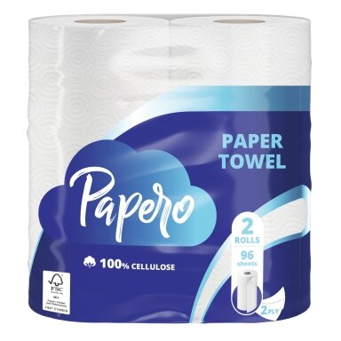 Popieriniai rankšluosčiai PAPERO 2 sluoksnių, 2 vnt. x 19m