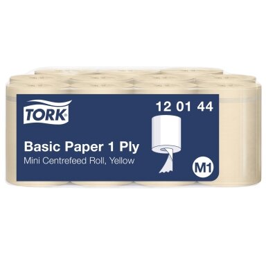 Popieriniai rankšluosčiai TORK M1 Universal Mini, 1 sl., gelsvos sp., 115 m, 120144 Popieriniai rankšluosčiai TORK M1 Universal Mini, 1 sl., gelsvos sp., 115 m, 120144