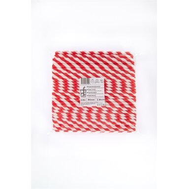 Popieriniai šiaudeliai ZigZag, raudoni/dryžuoti, D 8 mm, L 24 cm, 250 vnt Popieriniai šiaudeliai ZigZag, raudoni/dryžuoti, D 8 mm, L 24 cm, 250 vnt