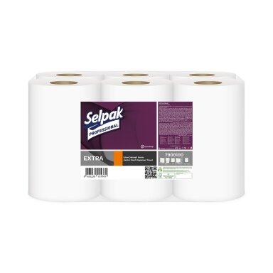 Popierinis rankšluostis SELPAK, Professional Extra Center Feed Dispenser, 1 sluoksnis, 250 m Popierinis rankšluostis SELPAK, Professional Extra Center Feed Dispenser, 1 sluoksnis, 250 m