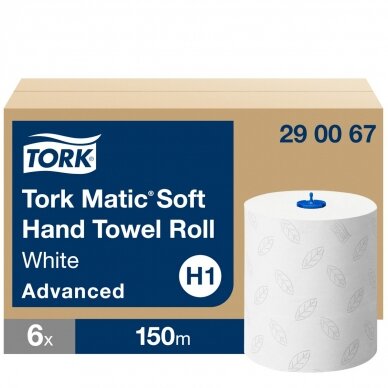 Popieriniai rankšluosčiai TORK ADVANCED H1, 290067,  2 sl., 21 cm x 150 m, balta sp. 1