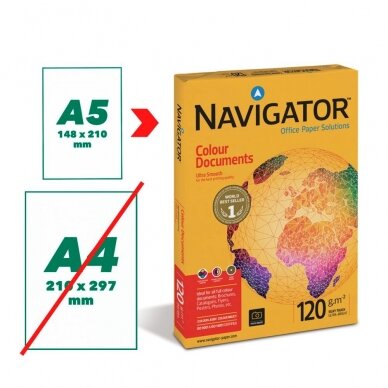 Popierius NAVIGATOR A5, 120 g/m2, 250 lapų 1