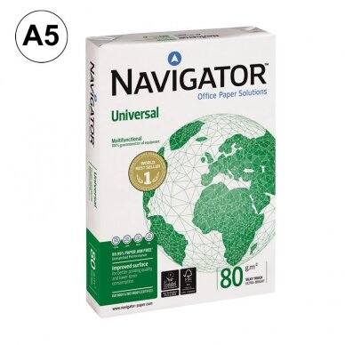 Popierius NAVIGATOR UNIVERSAL, A5, 80 g/m2, 500  lapų