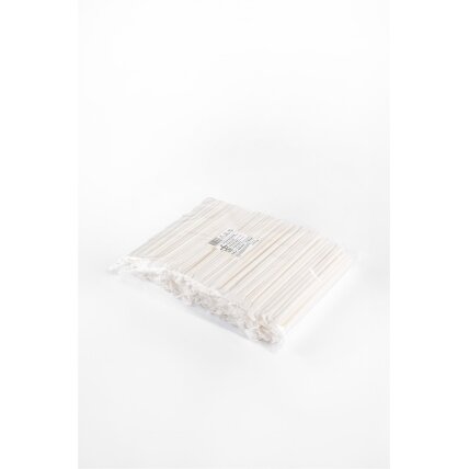Popieriniai šiaudeliai, balti, individualiai supakuoti, D 8 mm, L 23 cm, 250 vnt