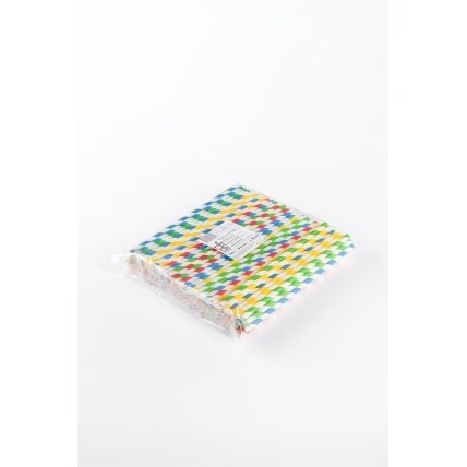 Popieriniai šiaudeliai ZigZag, spalvoti/dryžuoti, D 8 mm, L 25 cm, 150 vnt 1