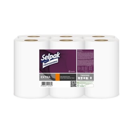 Popierinis rankšluostis SELPAK, Professional Extra Center Feed Dispenser, 1 sluoksnis, 250 m Popierinis rankšluostis SELPAK, Professional Extra Center Feed Dispenser, 1 sluoksnis, 250 m