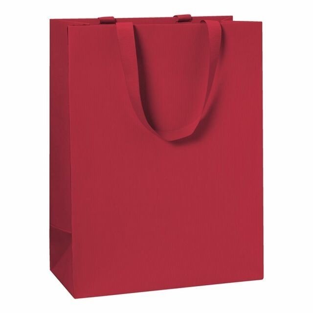 Popierinis maišelis 23 x 13 x H 30 cm, tamsiai raudonas, 1vnt