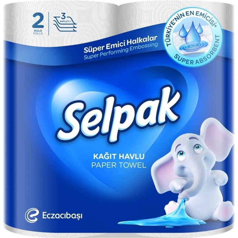 Popieriniai rankšluosčiai SELPAK, 3 sluoksnių, 84 lapeliai, 11,25 m ilgio, 2 ritinėliai, balta sp.