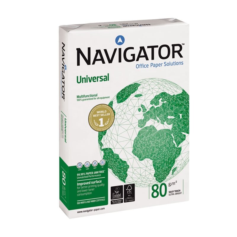 Popierius NAVIGATOR UNIVERSAL, A4, 80 g/m2, 500 lapų Popierius NAVIGATOR UNIVERSAL, A4, 80 g/m2, 500 lapų