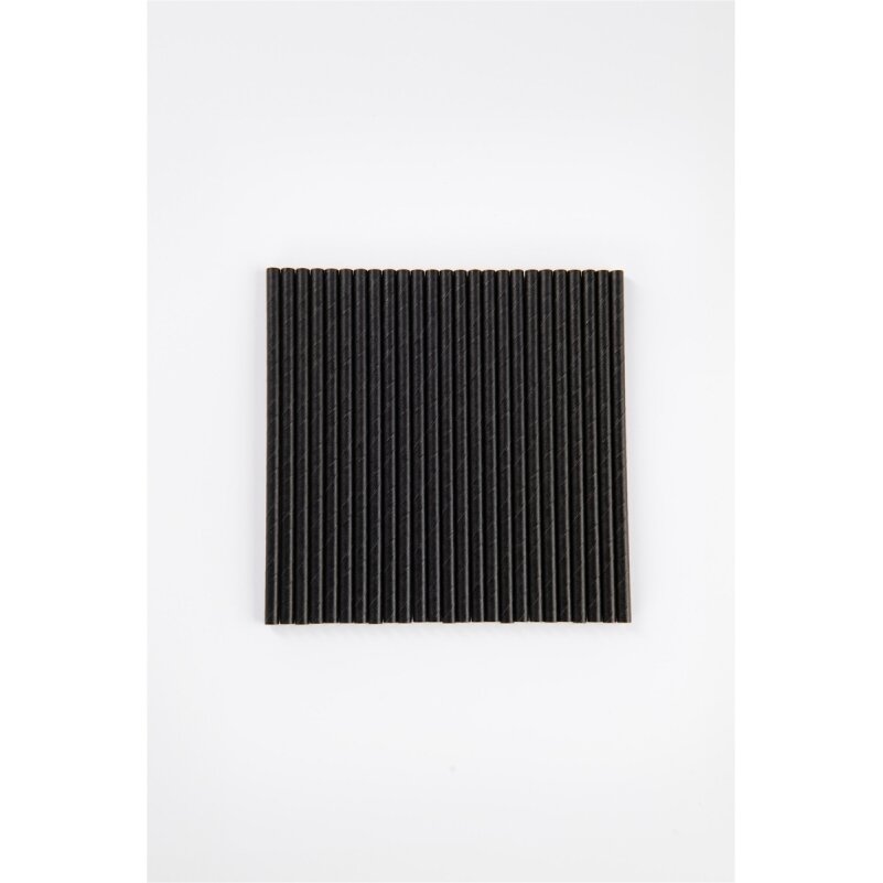 Popieriniai šiaudeliai, juodi, D 6 mm, L 15 cm, 250 vnt 2