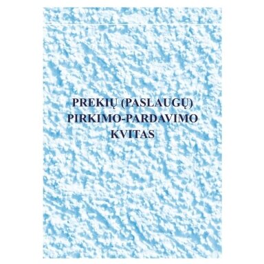 Prekių (paslaugų) pirkimo-pardavimo kvitas
be numeracijos A6 Prekių (paslaugų) pirkimo-pardavimo kvitas
be numeracijos A6
