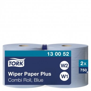Pramoninis popierius TORK Advanced 420 W1/W2,130052, 2 sl., 23.5 cm x 255 m, mėlyna sp. 1