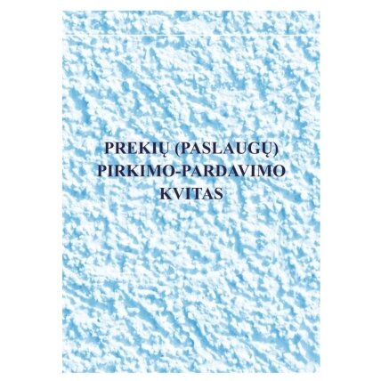 Prekių (paslaugų) pirkimo-pardavimo kvitas
be numeracijos A6