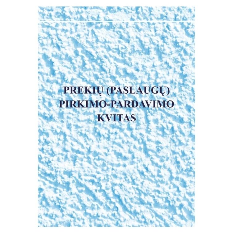 Prekių (paslaugų) pirkimo-pardavimo kvitas
be numeracijos A6