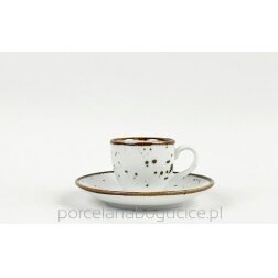 Puodelis Cottage White, su lėkštute,  porcelianas, 100/90 ml, H 6 cm, vnt