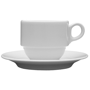 Puodelis Wersal, su lėkštute, porcelianas, 190 ml, D 8 cm, H 7 cm, 6 vnt