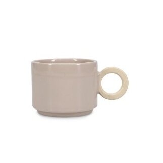 Puodelis Lou, akmens masė, pilka/smėlinė, 280 ml, D 8,5 cm, H 6,7 cm, vnt.