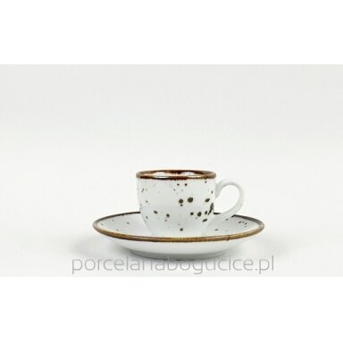 Puodelis Cottage White, su lėkštute, porcelianas, 100/90 ml, H 6 cm, vnt Puodelis Cottage White, su lėkštute, porcelianas, 100/90 ml, H 6 cm, vnt