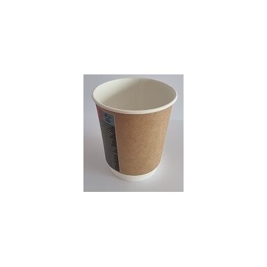Puodelis KRAFT, popierinis, dvisienis, D 90mm, 300ml, 20vnt Puodelis KRAFT, popierinis, dvisienis, D 90mm, 300ml, 20vnt