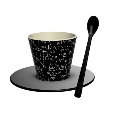 Puodelis su lėkštute ir šaukšteliu Itotal Math, 90ml