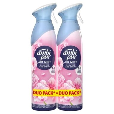 Purškiamas oro gaiviklis AMBIPUR Flowers & Spring, 2x185ml Purškiamas oro gaiviklis AMBIPUR Flowers & Spring, 2x185ml