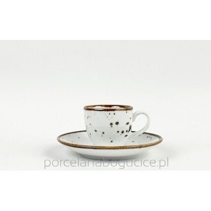 Puodelis Cottage White, su lėkštute,  porcelianas, 100/90 ml, H 6 cm, vnt