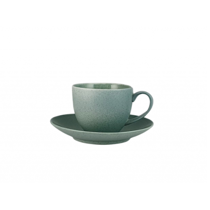 Puodelis GRANITE Mint, su lėkštute, porcelianas, 300 ml, H 8,5 cm, vnt