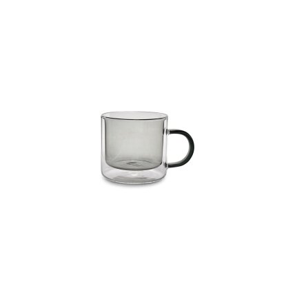 Puodelis Liv Grey, borosilikatinis stiklas, 270 ml, D 8,5 cm, H 7,8 cm, 2 vnt.