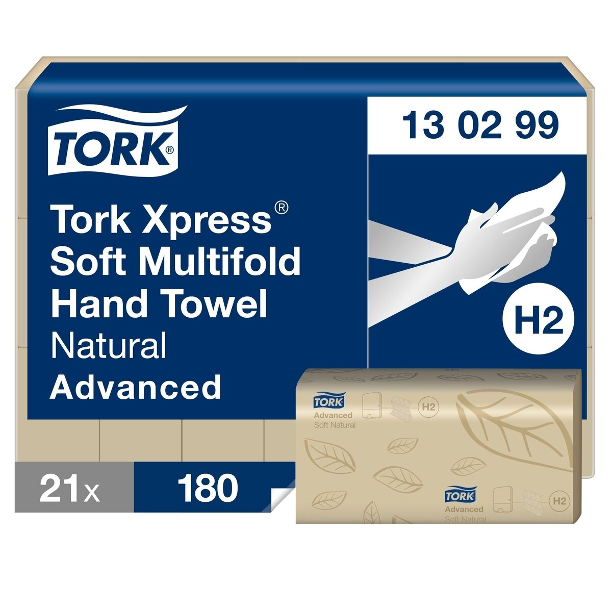Rankų valymo servetėlės TORK ADVANCED, H2, 130299,2 sl., 180 serv., 21.3 x 24 cm, natūralios sp. Rankų valymo servetėlės TORK ADVANCED, H2, 130299,2 sl., 180 serv., 21.3 x 24 cm, natūralios sp.
