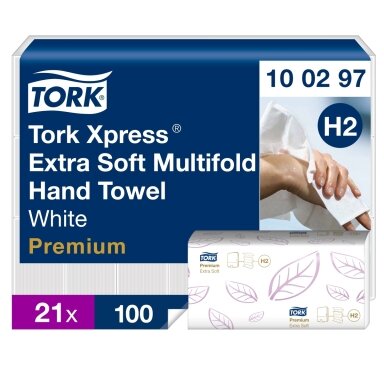 Rankų valymo popierius TORK PREMIUM EXTRA SOFT, H2 100297, 2 sl.,100 serv., 21.2 x 34 cm, balta sp. Rankų valymo popierius TORK PREMIUM EXTRA SOFT, H2 100297, 2 sl.,100 serv., 21.2 x 34 cm, balta sp.