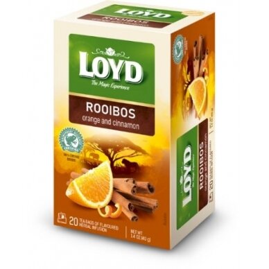 Raudonoji arbata LOYD, apelsinų ir cinamono skonio, 20 x 2g