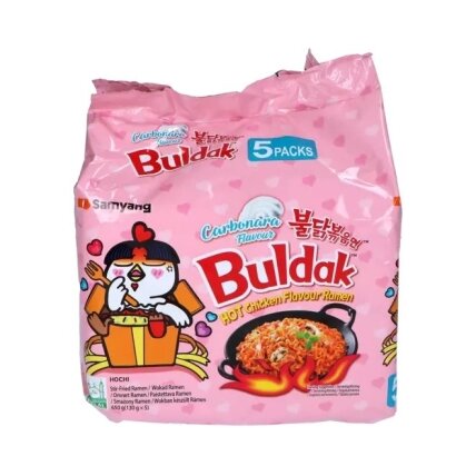 Ramenas SAMYANG, Hot Chicken Carbonara, (5 vnt. x 130 g.), 650 g Ramenas SAMYANG, Hot Chicken Carbonara, (5 vnt. x 130 g.), 650 g