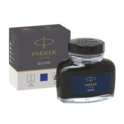 Rašalo buteliukas PARKER Quink papildymui, 57ml, mėlynas Rašalo buteliukas PARKER Quink papildymui, 57ml, mėlynas