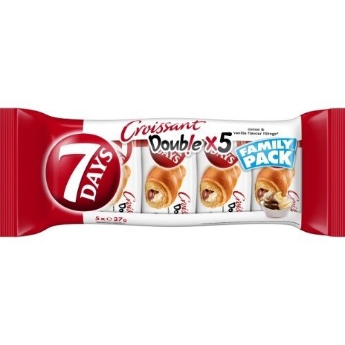 Raguolis 7 DAYS su kakaviniu ir vanilės skonio įdaru, 5x37g
