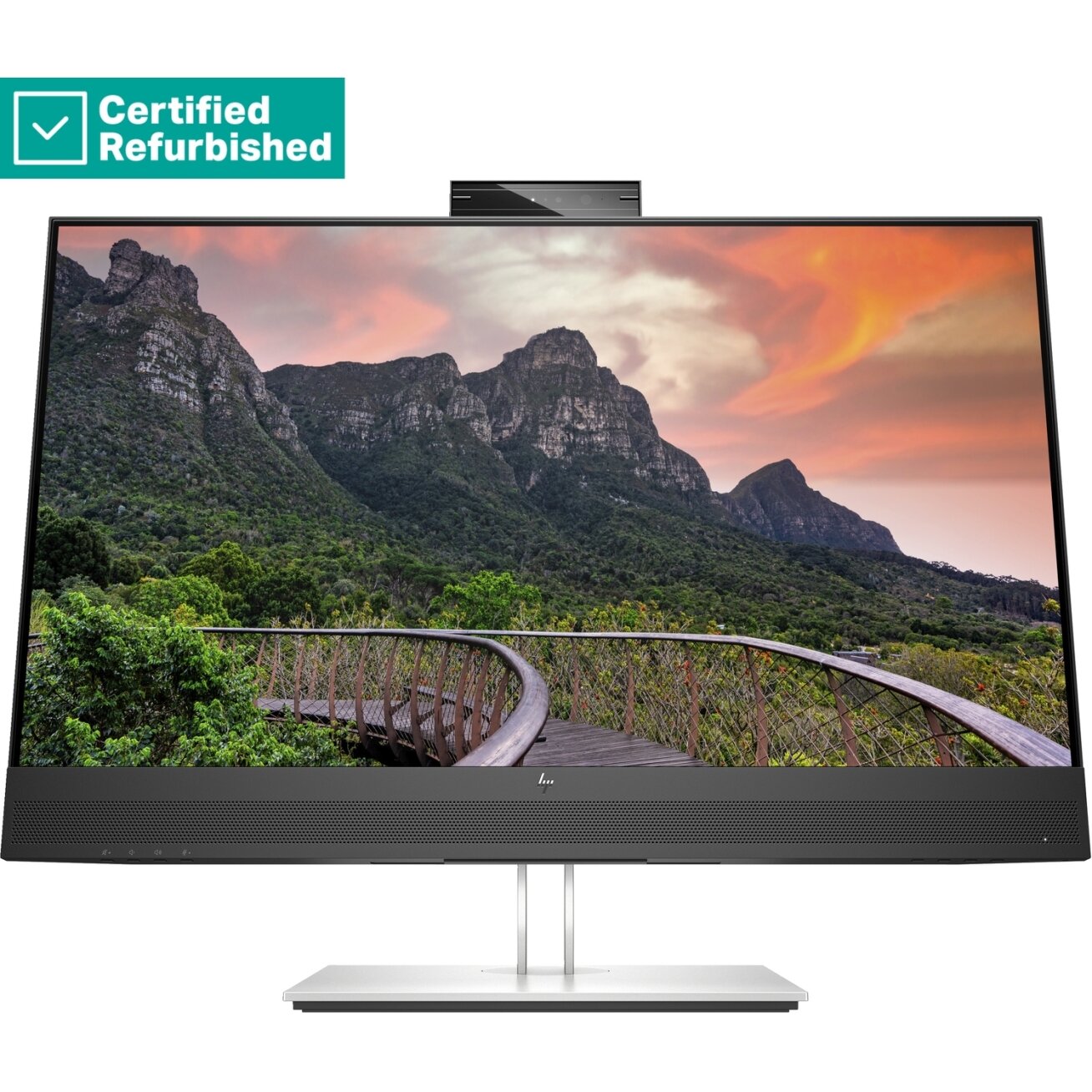 RENEW SILVER HP E27m G4 QHD Charging Conferencing Monitor - 27" 2560x1440 QHD 300-nit 75Hz AG, IPS, USB-C(65W)/HDMI/DisplayPort/DisplayPort-out, 4x USB-A, speakers, 5MP webcam, RJ-45 LAN, height adjustable/tilt/swivel/pivot, 1 years