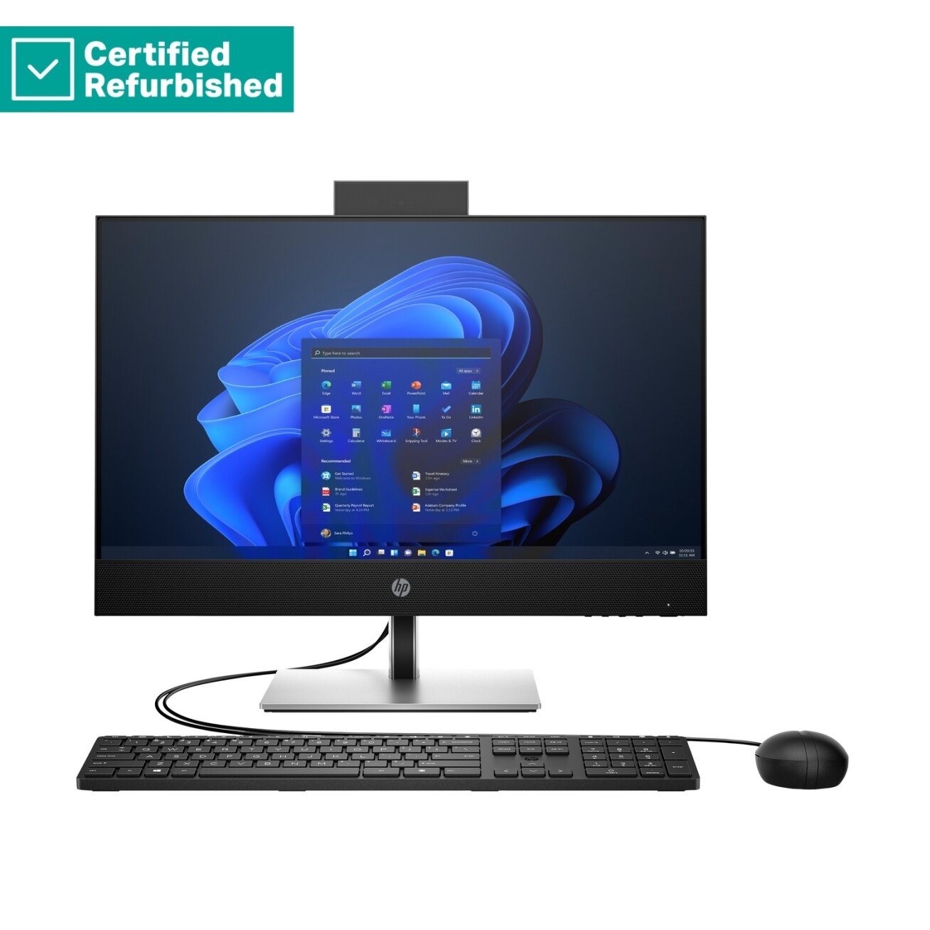 RENEW SILVER HP Pro 440 G9 AIO All-In-One - i5-14500T, 16GB, 512GB SSD, 23.8 FHD Non-Touch AG, Height Adjustable, DVD-RW, USB Mouse, Win 11 Pro, 1 years