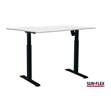 Reguliuojamo aukščio stalas SUN-FLEX®EASYDESK ADAPT, elektrinis, dviejų variklių, juodas rėmas, 140x80 cm, pilkas stalviršis 1