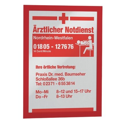 Rėmelis dokumentams DURABLE DURAFRAME®, A4,  (pak. -2 vnt.), raudonas 1