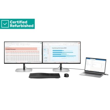 RENEW GOLD HP 524pu Series 5 Pro FHD Charging Monitor - 23.8" 1920x1080 FHD 350-nit 100Hz AG, IPS, USB-C(100W/15W)/HDMI/DisplayPort Daisy-Chain, 3x USB-A, RJ-45 LAN, height adjustable/tilt/swivel/pivot, 1 years (replaces E24u G5)