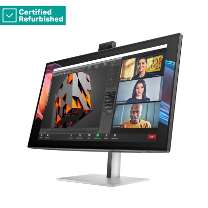 RENEW SILVER HP 727pm Series 7 Pro 4K Conferencing Monitor - 27" 3840x2160 UHD 400-nit 60Hz AG, IPS Black HDR 400, USB-C(100W/15W)/HDMI/DP Daisy-Chain, 5x USB-A, speakers, 5MP webcam, RJ-45 LAN, height adjustable/tilt/swivel/pivot, 1 years 1