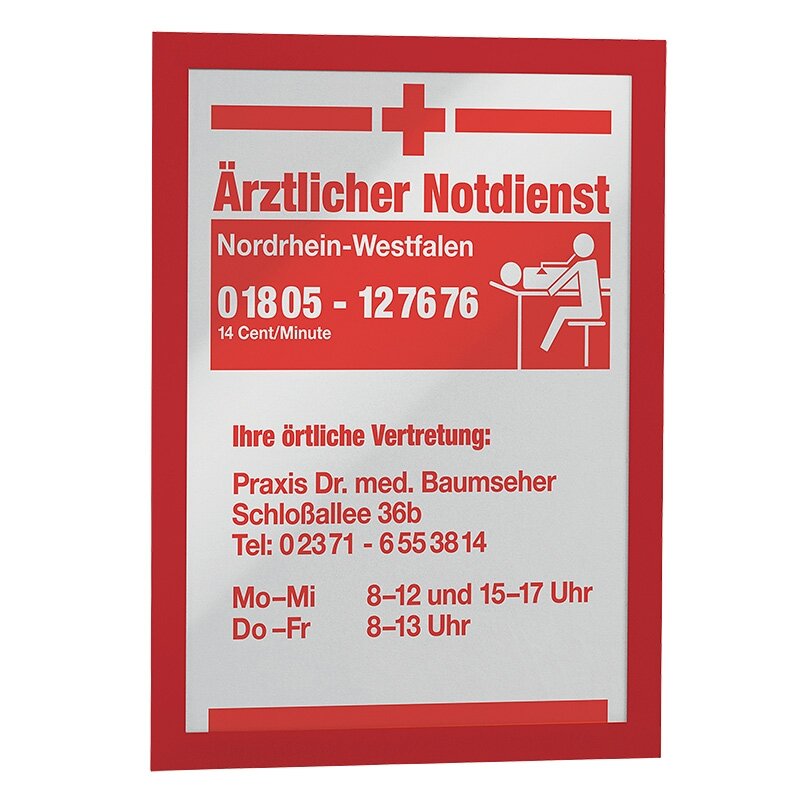 Rėmelis dokumentams DURABLE DURAFRAME®, A4, (pak. -2 vnt.), raudonas 1 Rėmelis dokumentams DURABLE DURAFRAME®, A4, (pak. -2 vnt.), raudonas 1