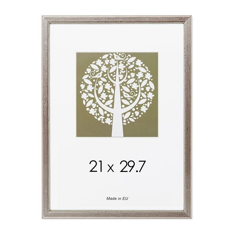 Rėmelis SAVEX Aura, plastikinis, A4, 21 x 29,7 cm, sendintas, sidabrinė sp.